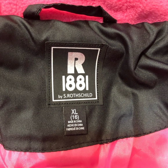 R 1881 Girls Jacket X- Large Black Pink - Picture 12 of 12